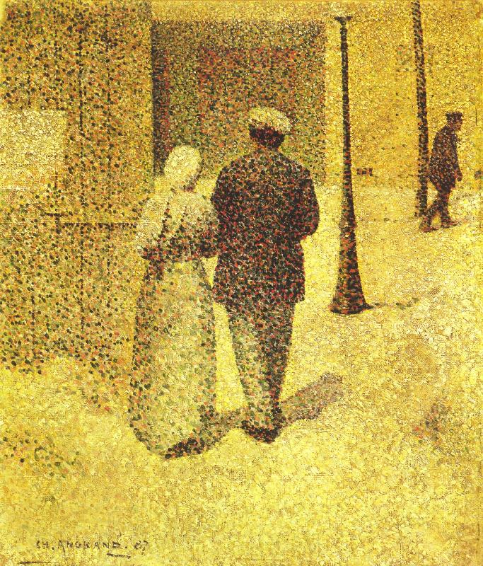 Charles Angrand Man and Woman on the Street France oil painting art